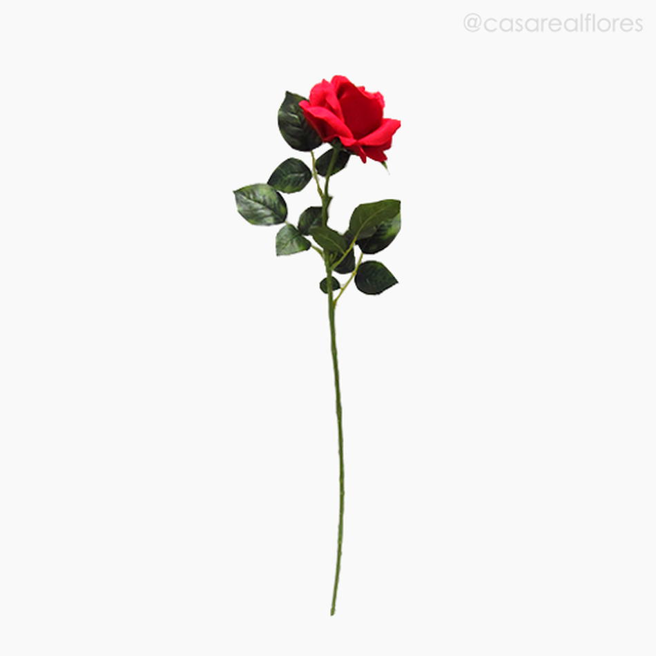 Rosa Solitária Artificial - Vermelho (11823) - Casa Real Flores e Decorações