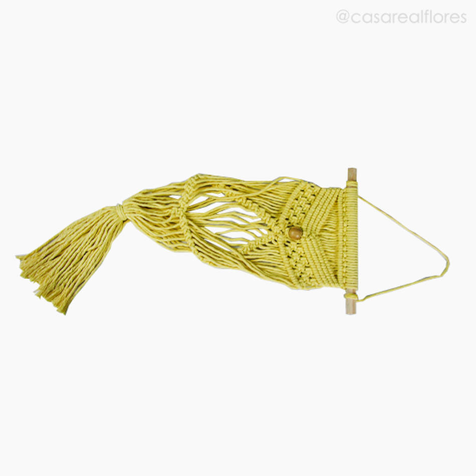 Imagem 3 do produto Suporte Madeira Trabalhado Barbante Desenho - Amarelo (11196)