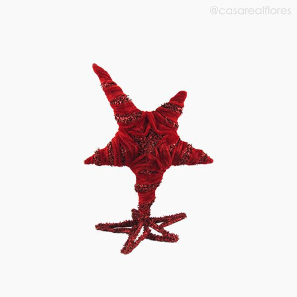 Imagem 1 do produto Estrela Decorativa Veludo P - Vermelho (9124)