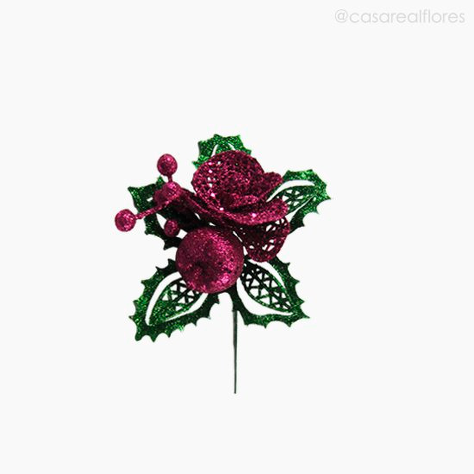 Imagem 1 do produto Pick Ornamental Com Orquídea Artificial - Rosa (3615)