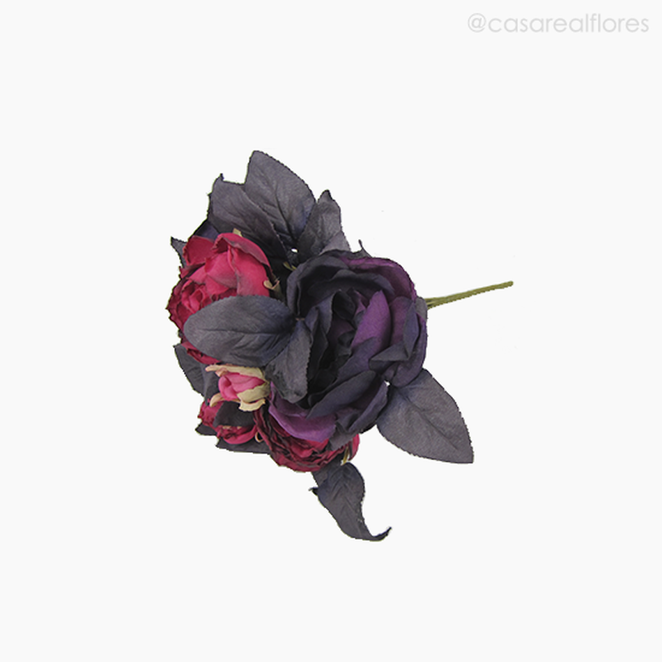 Imagem 3 do produto Buquê Rosas Cabbage Envelhecidas - Roxo Escuro (09717)