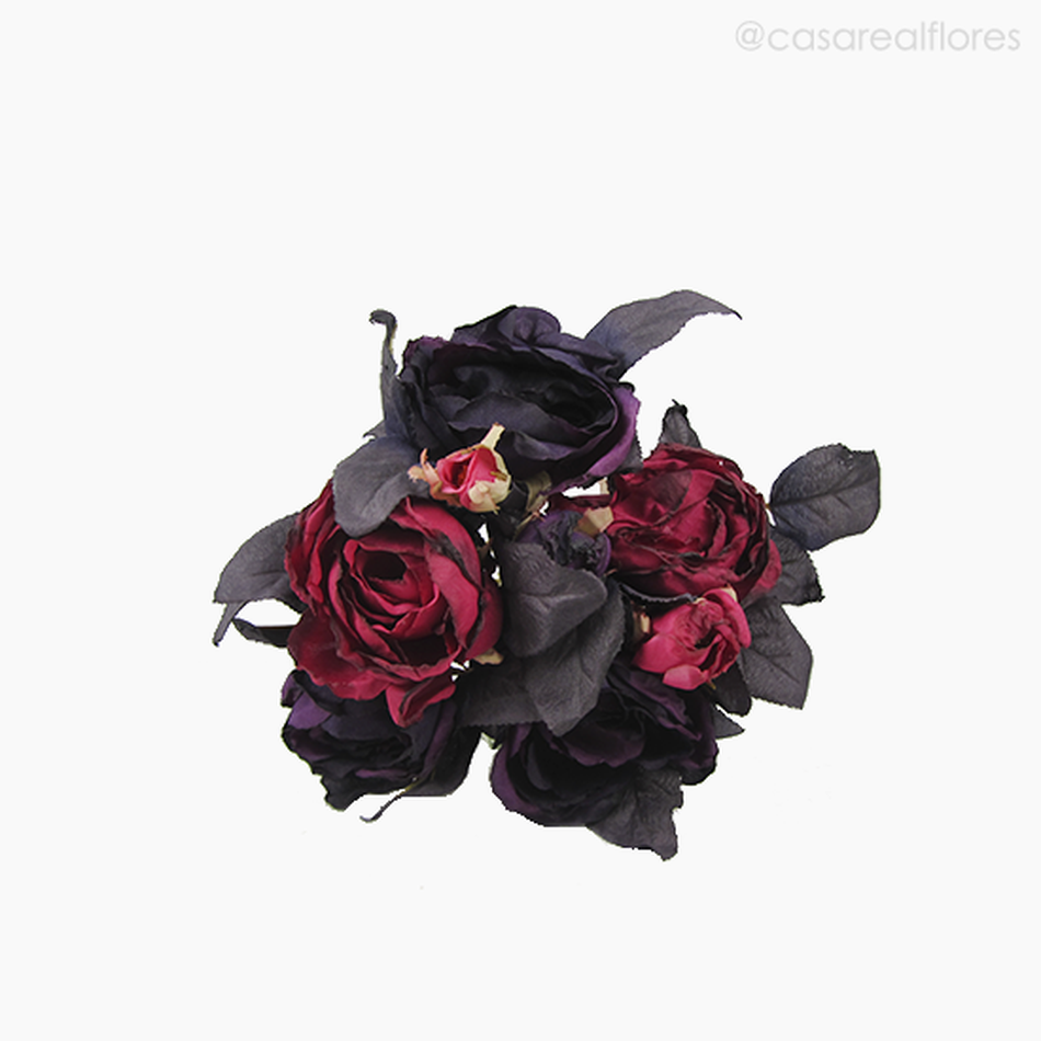 Imagem 4 do produto Buquê Rosas Cabbage Envelhecidas - Roxo Escuro (09717)