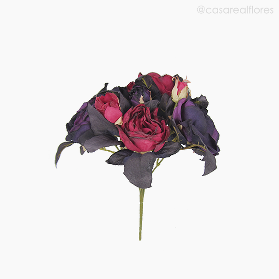 Imagem 1 do produto Buquê Rosas Cabbage Envelhecidas - Roxo Escuro (09717)