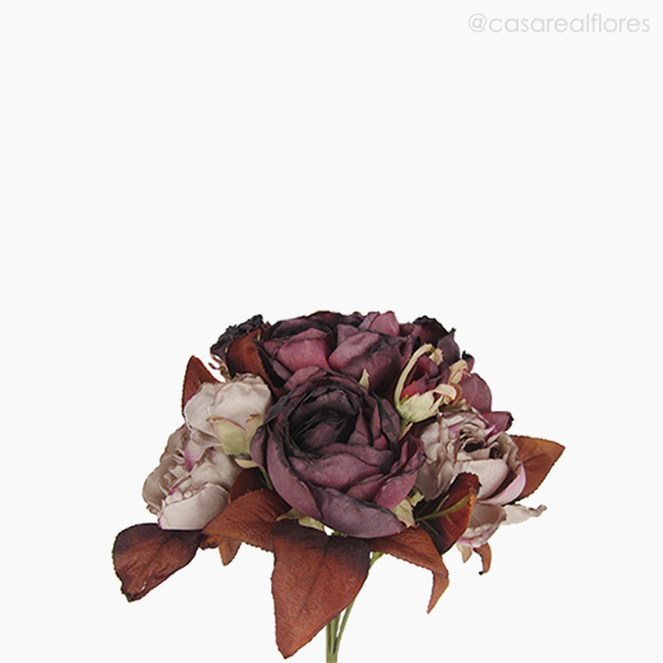 Imagem 2 do produto Buquê Rosas Cabbage Envelhecidas - Marrom Escuro (09760)