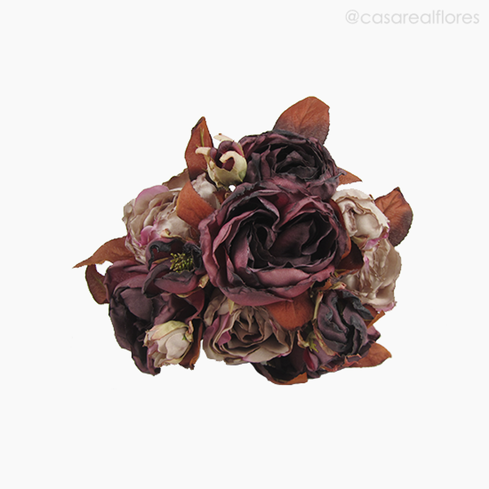 Imagem 3 do produto Buquê Rosas Cabbage Envelhecidas - Marrom Escuro (09760)