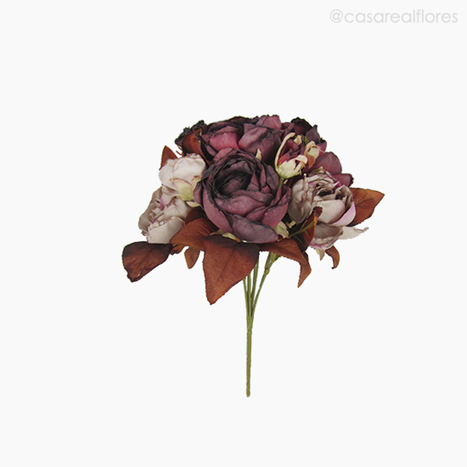 Imagem 1 do produto Buquê Rosas Cabbage Envelhecidas - Marrom Escuro (09760)