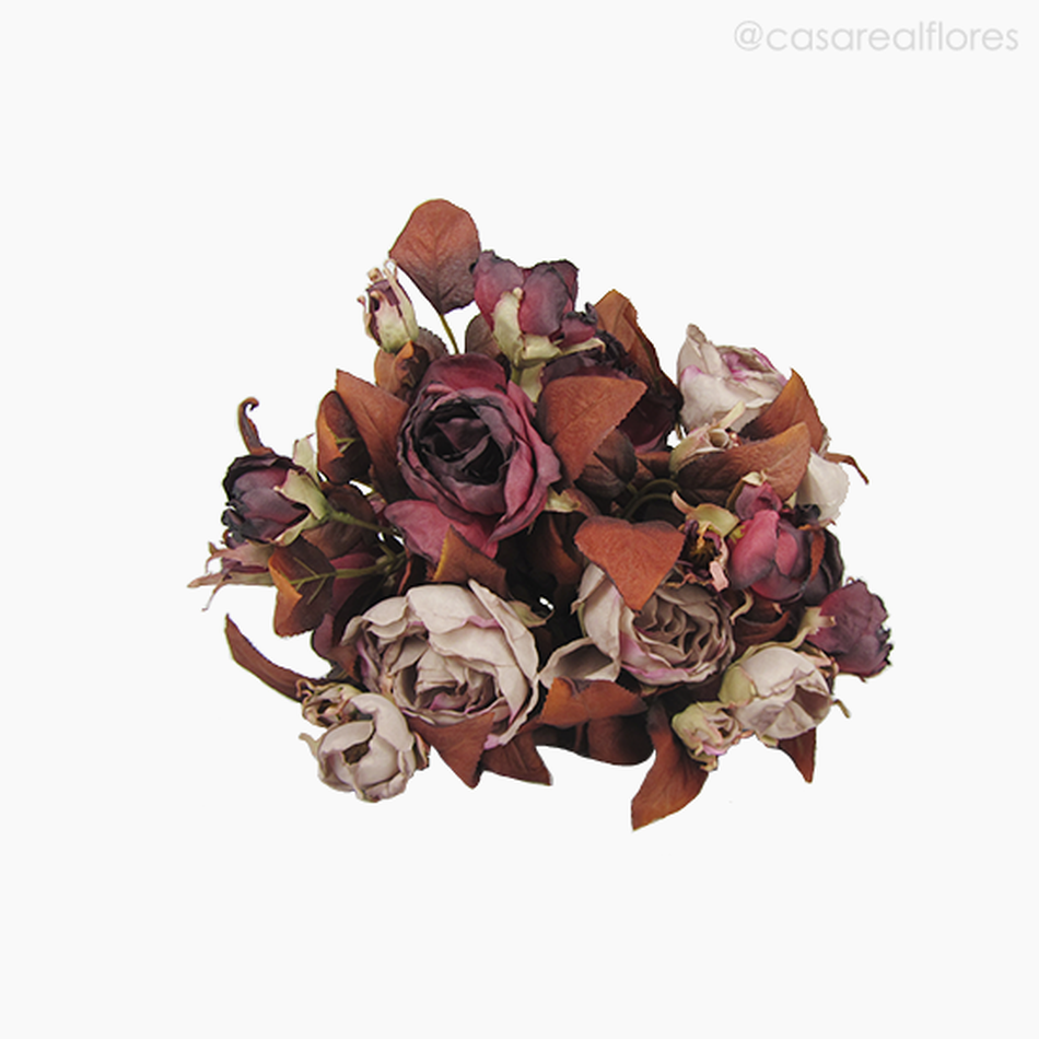 Imagem 4 do produto Buquê Peônias com Rosas Envelhecido - Marrom (9764)