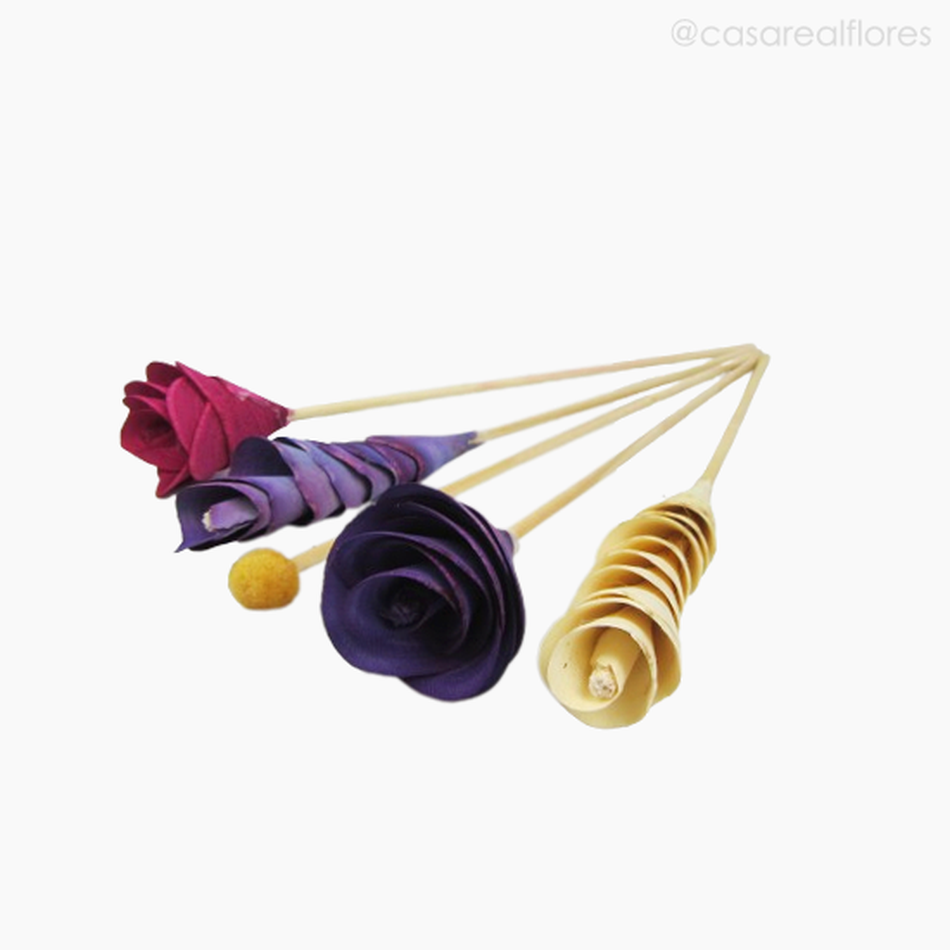 Imagem 3 do produto Kit Mini Flor de Madeira c/5 - Roxo (012578 RX)