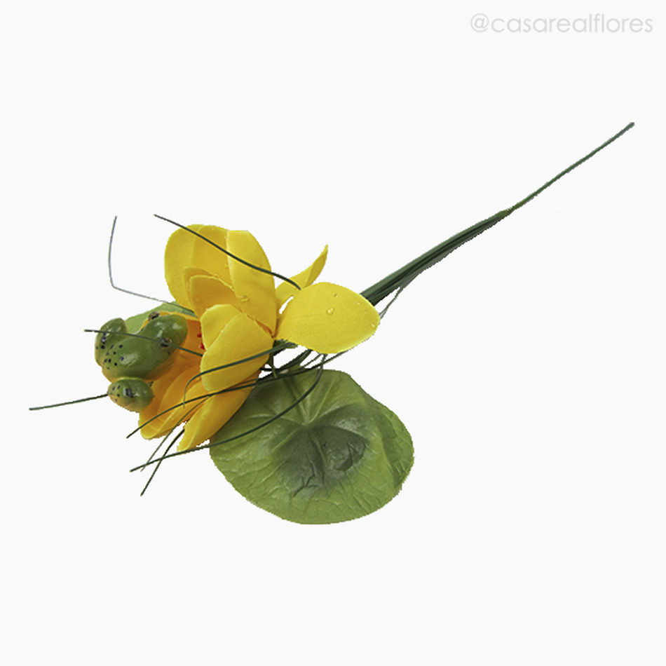 Imagem 3 do produto Galho Capim com Sapo Artificial - Amarelo Escuro (2438)