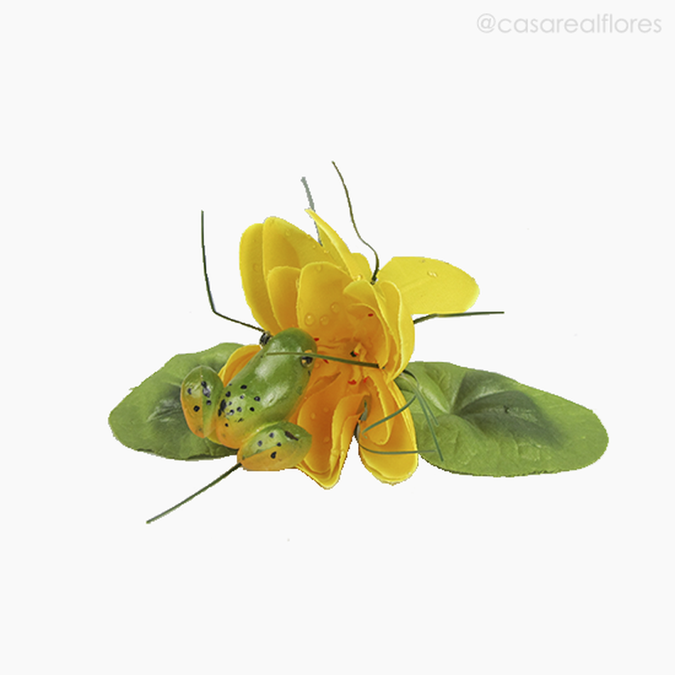 Imagem 4 do produto Galho Capim com Sapo Artificial - Amarelo Escuro (2438)