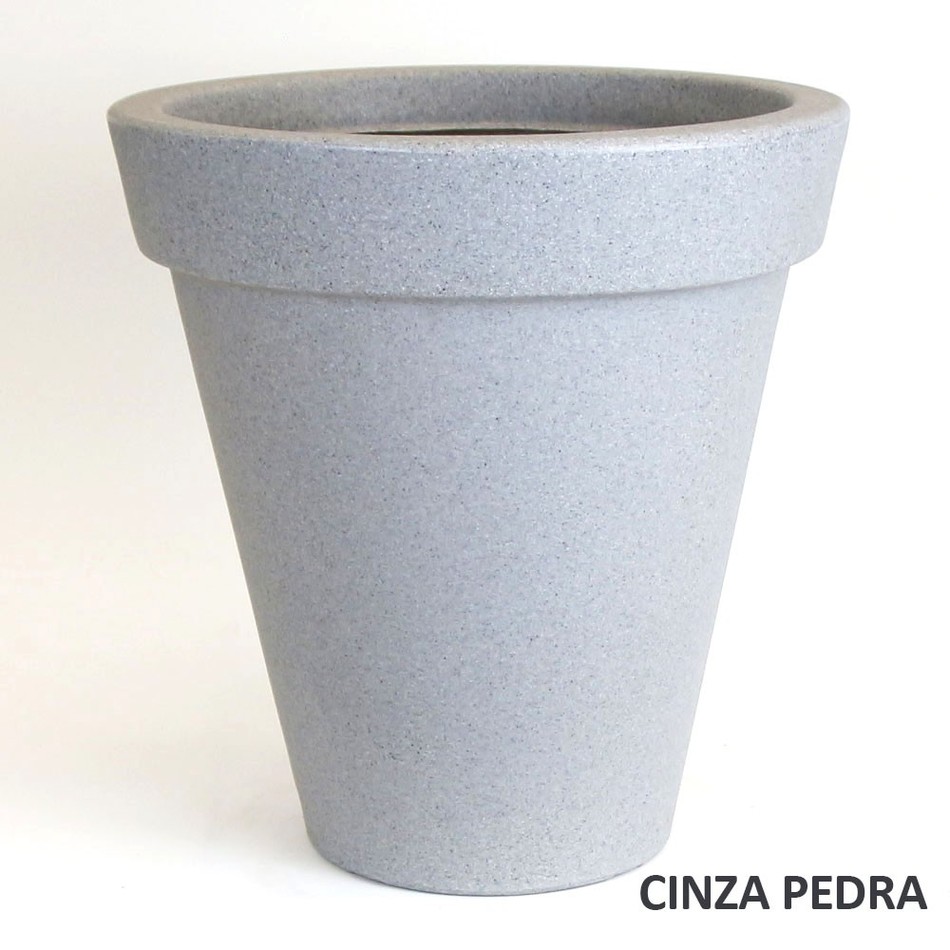 Imagem 1 do produto Vaso Borda Classico Jateado - Cinza Pedra (011963)