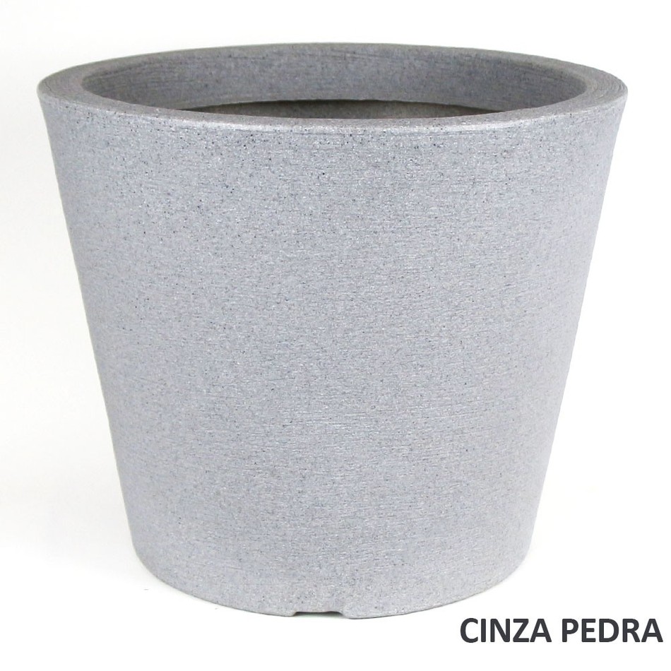 Imagem 1 do produto Vaso Cone Baixo Riscatto - Cinza Pedra (011953)