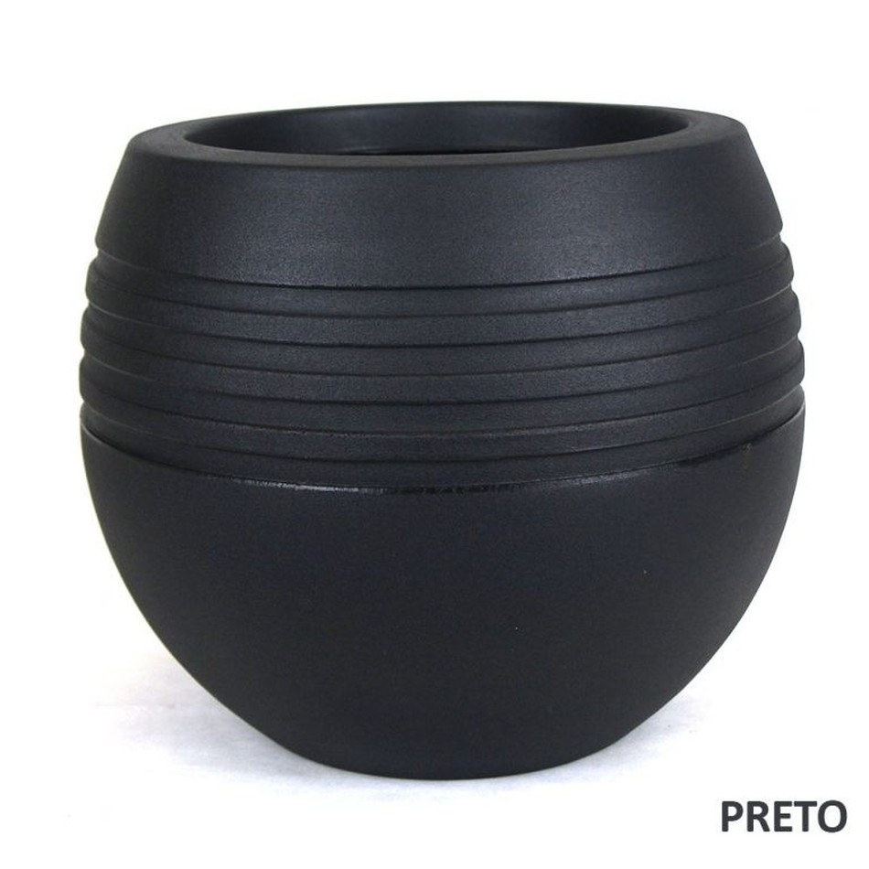 Imagem 1 do produto Vaso Oval Jateado - Preto (011992)