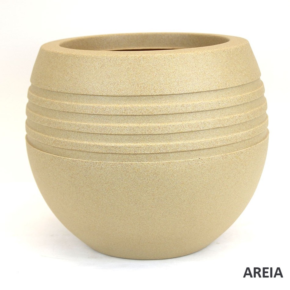 Imagem 1 do produto Vaso Oval Jateado - Areia (011688)