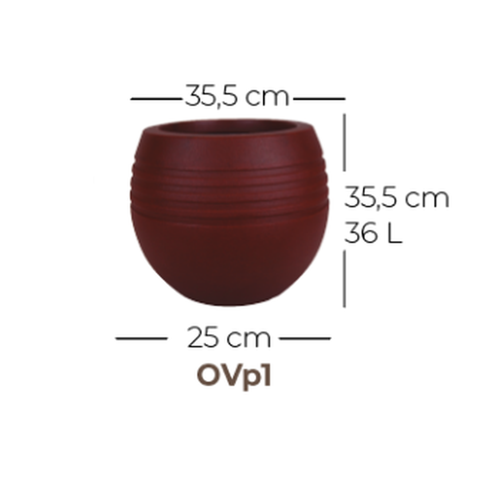 Imagem 2 do produto Vaso Oval Jateado - Chumbo (011690)