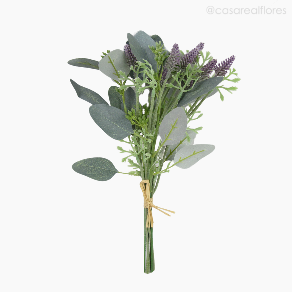 Imagem 1 do produto Buquê Lavanda com Eucalipto Artificial - Lilás (12792)