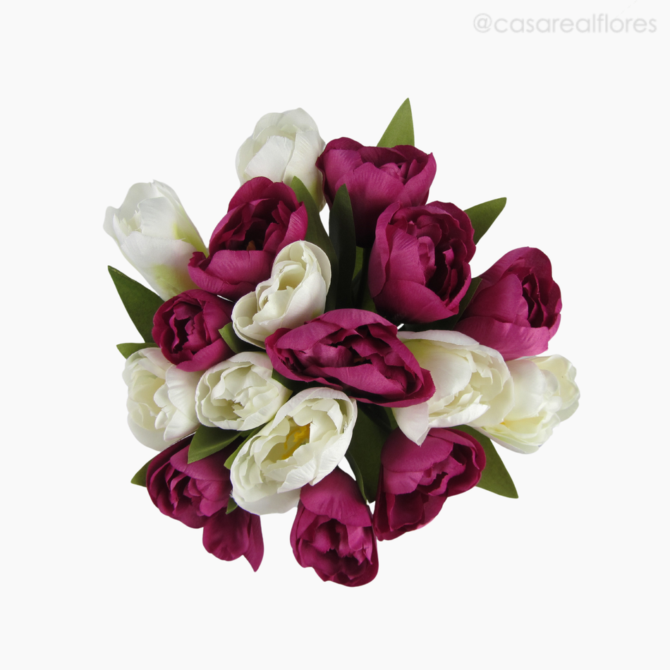 Imagem 3 do produto Buquê Tulipa Artificial - Rosa Escuro (12802)