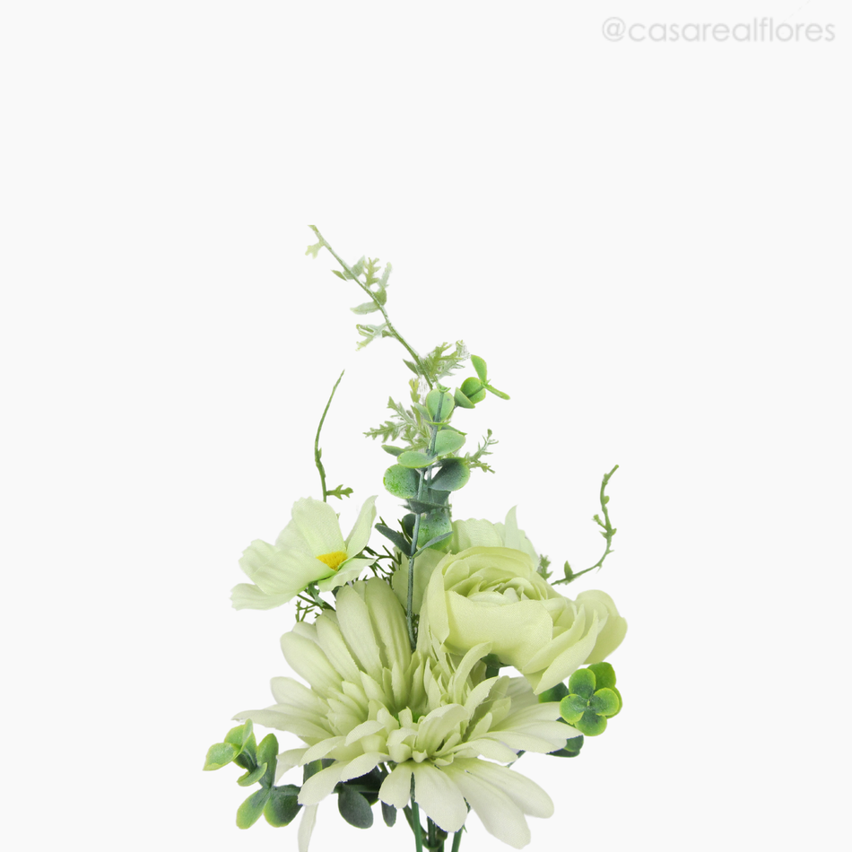 Imagem 3 do produto Buquê Misto c/ Gérbera e Rosa Artificial - Branco (12804)