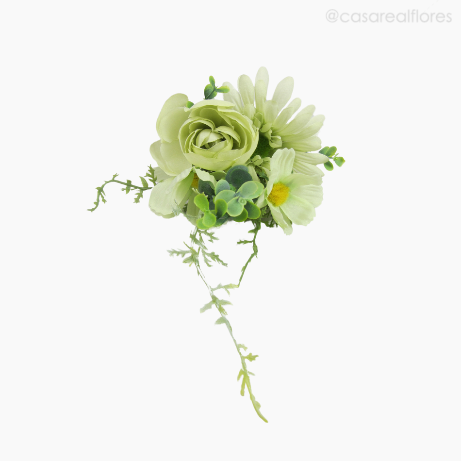 Imagem 4 do produto Buquê Misto c/ Gérbera e Rosa Artificial - Branco (12804)