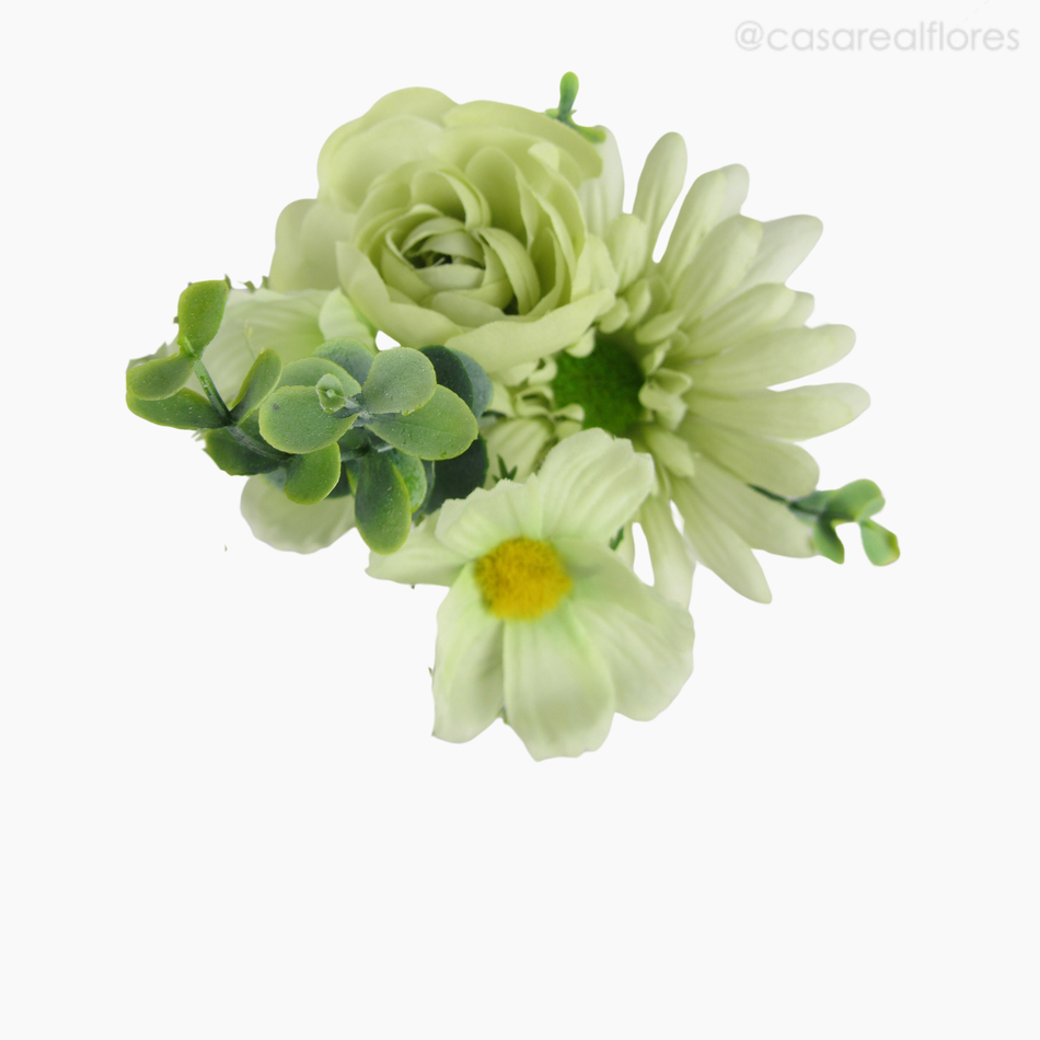 Imagem 5 do produto Buquê Misto c/ Gérbera e Rosa Artificial - Branco (12804)