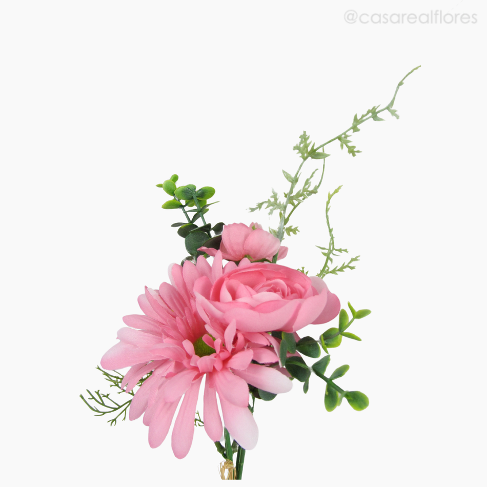 Imagem 2 do produto Buquê Misto c/ Gérbera e Rosa Artificial - Rosa (12805)