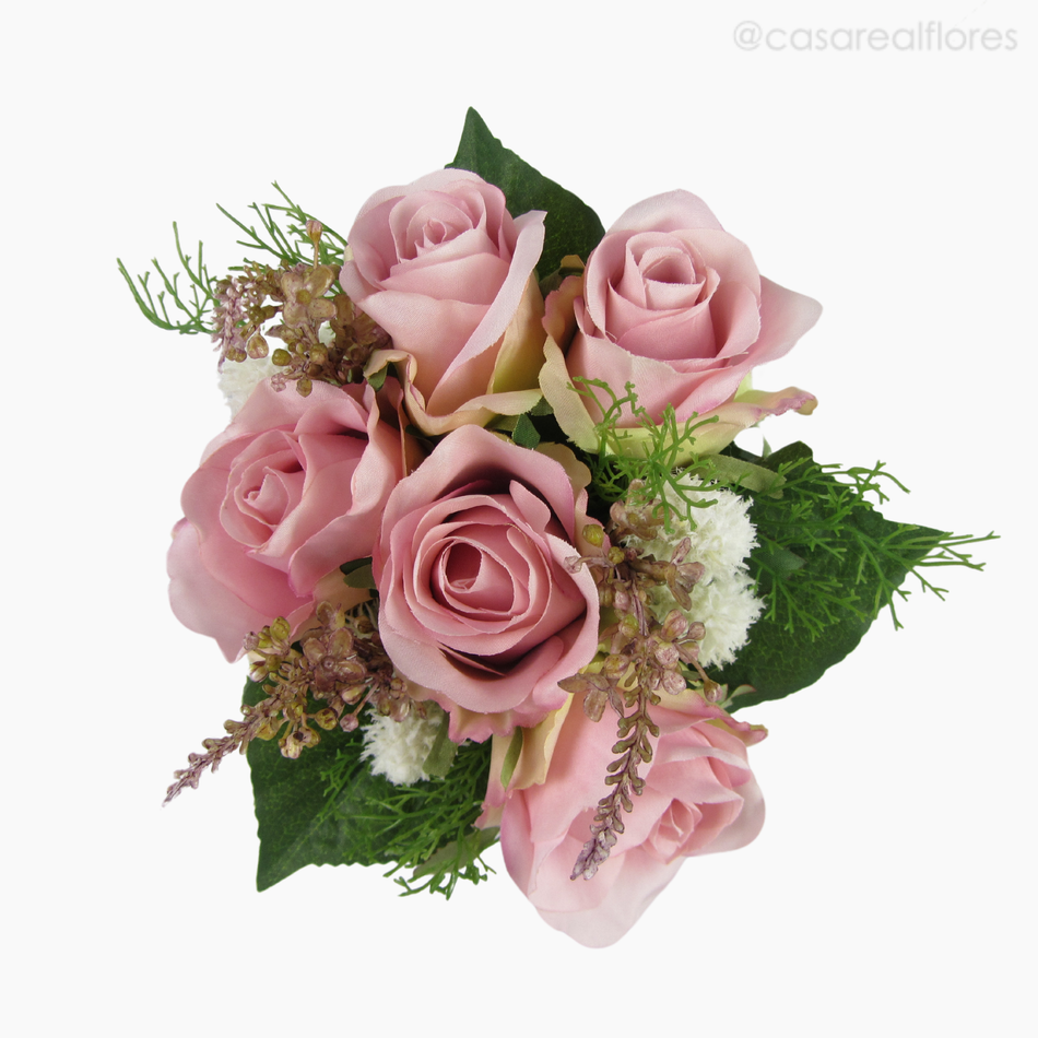 Imagem 2 do produto Buquê Misto c/ Rosas Artificial - Rosa (12819)