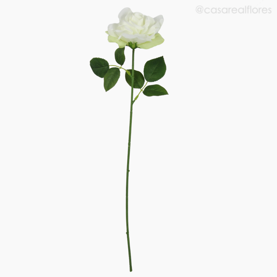 Imagem 1 do produto Galho Rosa Solitária Artificial - Branco (12845)