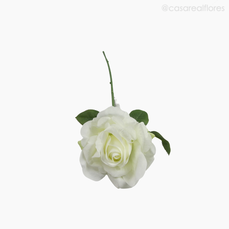 Imagem 4 do produto Galho Rosa Solitária Artificial - Branco (12845)