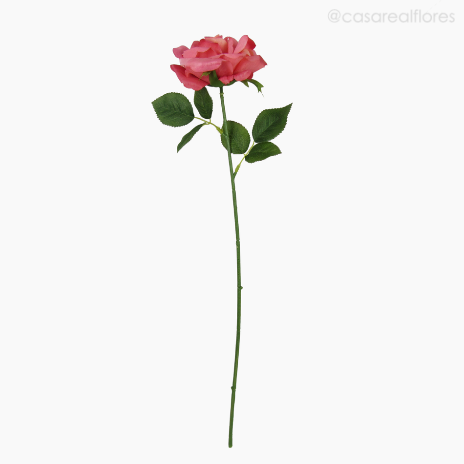 Imagem 1 do produto Galho Rosa Solitária Artificial - Rosa Escuro (12846)