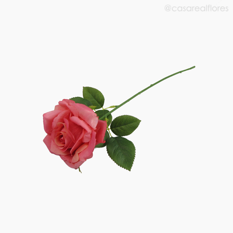 Imagem 2 do produto Galho Rosa Solitária Artificial - Rosa Escuro (12846)