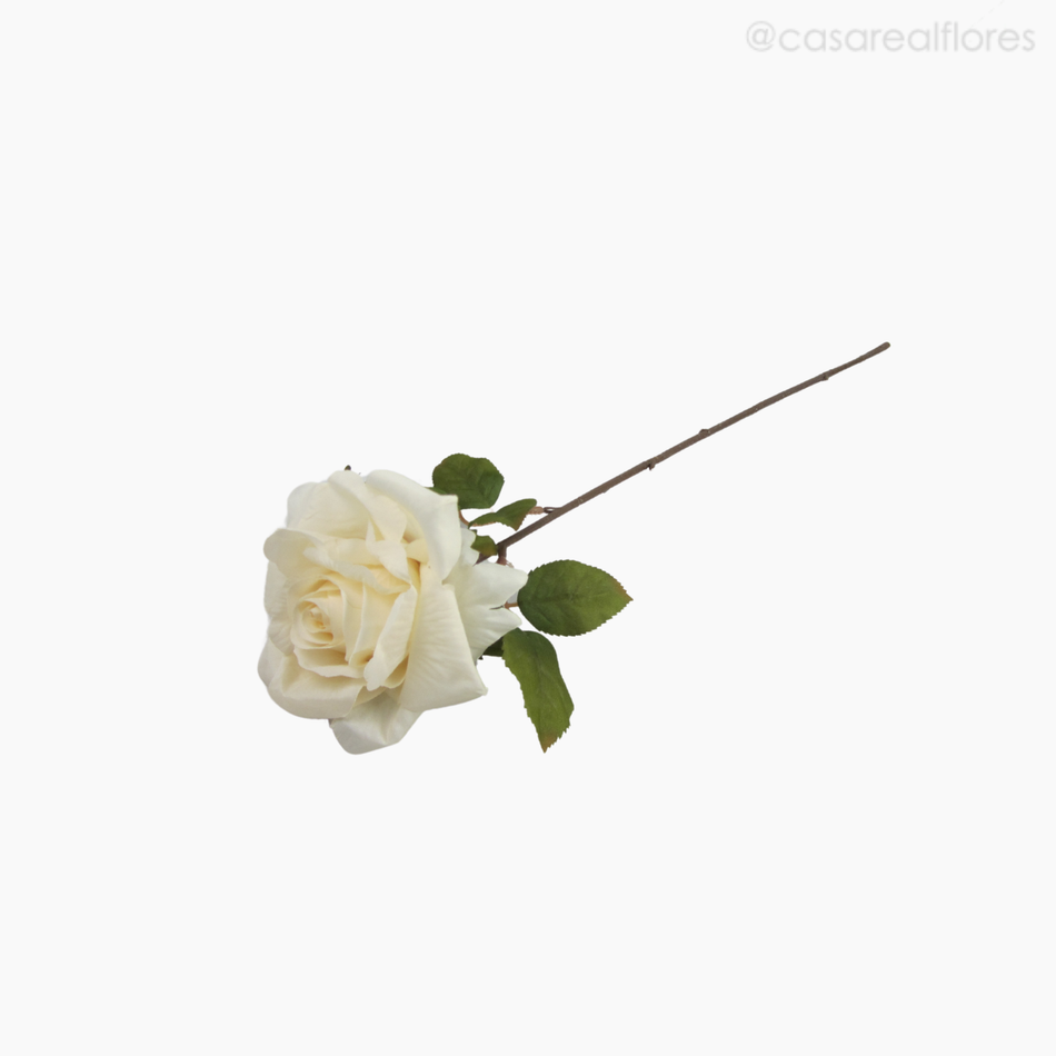Imagem 2 do produto Galho Rosa Solitária Artificial - Creme (12848)