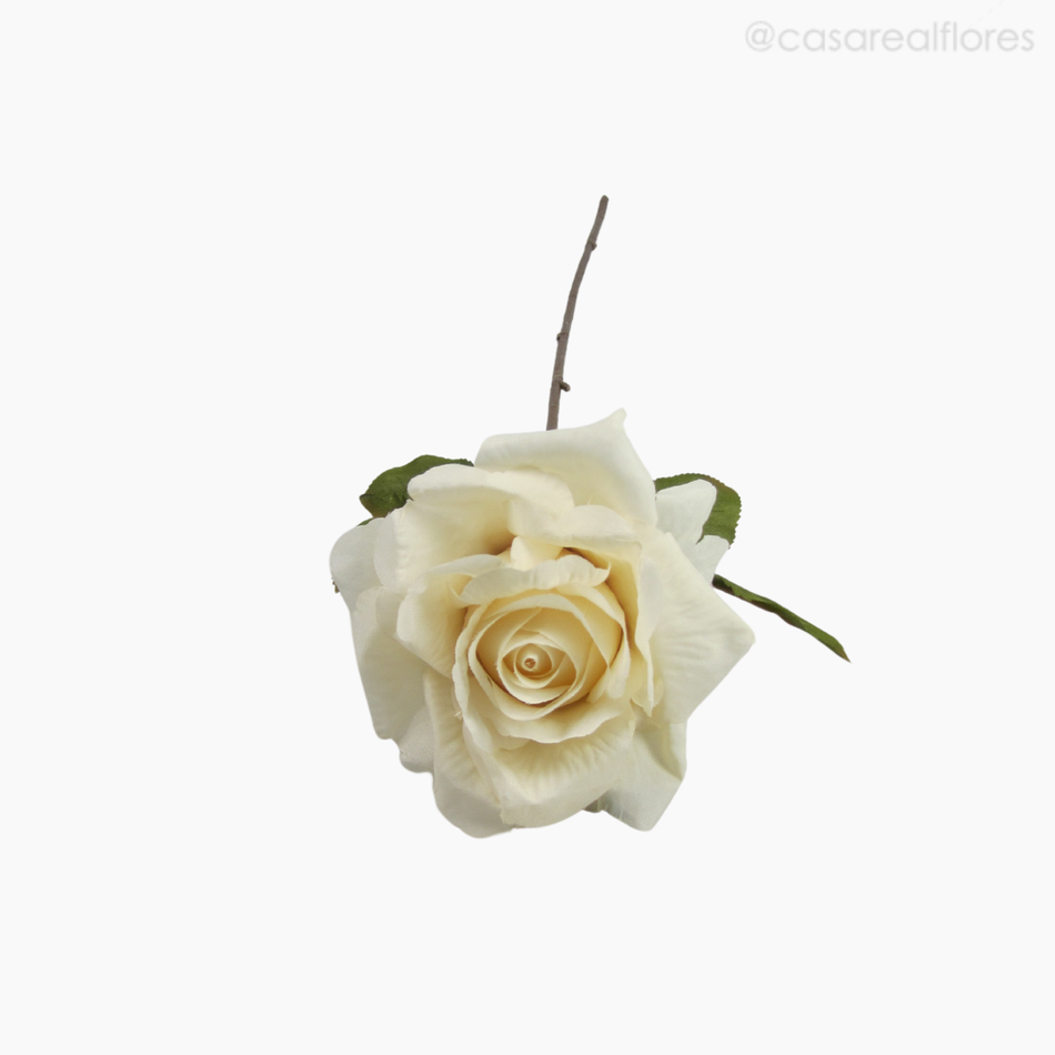 Imagem 3 do produto Galho Rosa Solitária Artificial - Creme (12848)