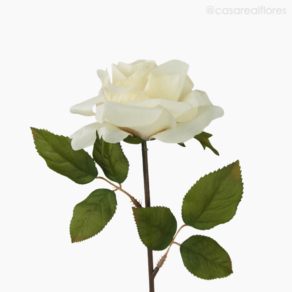 Imagem 5 do produto Galho Rosa Solitária Artificial - Creme (12848)