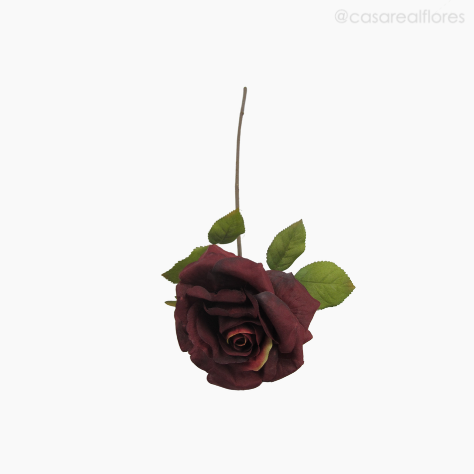 Imagem 3 do produto Galho Rosa Solitária Artificial - Vinho (12849)