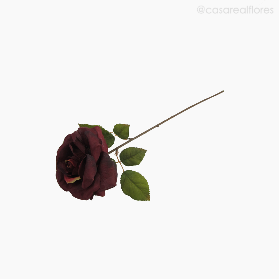 Imagem 2 do produto Galho Rosa Solitária Artificial - Vinho (12849)