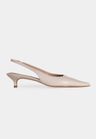 Cor OFF WHITE do produto Scarpin Slingback Couro Off White Salto Fino