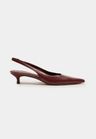 Cor BORDOT do produto Scarpin Slingback Couro Bordot Salto Fino