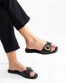 Cor PRETO do produto Flat Fivela Couro Preto