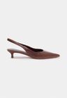 Cor CACAU do produto Scarpin Slingback Couro Cacau Salto Fino