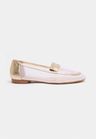 Cor OURO do produto Mocassim Couro Tela Ouro Light  