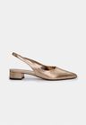 Cor PRATA VELHO do produto Scarpin Slingback CYAN Prata Velho Salto Médio Bloco