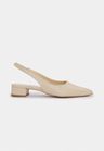 Cor OFF WHITE do produto Scarpin Slingback CYAN Off White Salto Médio Bloco