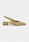 Cor VERDE CINDER do produto Scarpin Slingback CYAN Verde Cinder Salto Médio Bloco