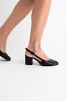 Cor PRETO do produto Scarpin Boneca Salto Bloco Couro Preto