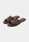 Cor CACAU do produto Flat New Isis Couro Cacau