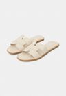 Cor OFF WHITE do produto Flat New Isis Couro Off White 