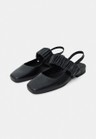 Cor PRETO do produto Sapatilha Ballet Franzida Couro Preto