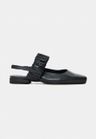 Cor PRETO do produto Sapatilha Ballet Franzida Couro Preto