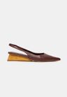 Cor BORDOT do produto Scarpin Slingback Madeira Lina Couro Bordot
