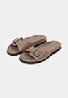 Cor CINZA QUEIMADO do produto Slide Couro Isis Fivela Cinza Queimado